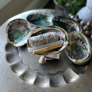 Hand Crafted Smudge Kit Natural Wood Stand